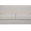 Canapé Convertible 3 Places En Tissu Naturel Et Bois Clair Avec Matelas L140 Cm 12 Cm GRAHAM 34