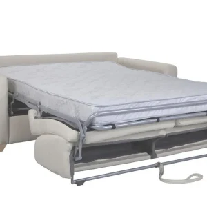 Canapé Convertible 3 Places En Tissu Naturel Et Bois Clair Avec Matelas L140 Cm 12 Cm GRAHAM vente à bas prix 18