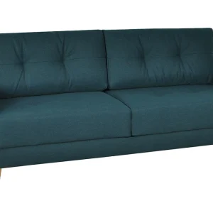 Couleurs variées Canapé Convertible Avec Coffre 3 Places En Tissu Bleu Paon Et Bois Clair MIRA 13