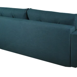 Couleurs variées Canapé Convertible Avec Coffre 3 Places En Tissu Bleu Paon Et Bois Clair MIRA 19