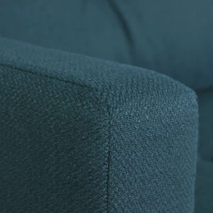 Couleurs variées Canapé Convertible Avec Coffre 3 Places En Tissu Bleu Paon Et Bois Clair MIRA 21