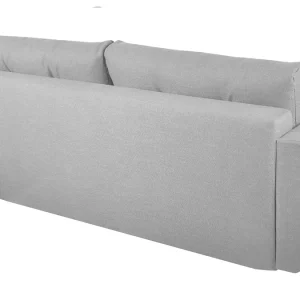 Canapé Convertible Avec Coffre 3 Places En Tissu Gris Clair Et Bois Clair MIRA 20