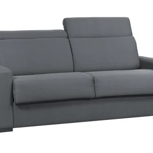 grande marque pas cher Canapé Convertible Avec Têtières Ajustables 3 Places En Tissu Gris Anthracite Avec Matelas 18 Cm NORO 11