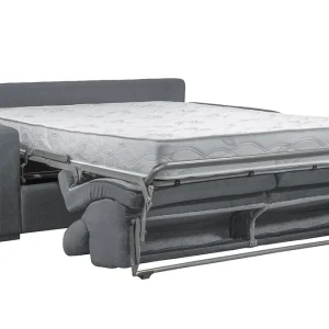 grande marque pas cher Canapé Convertible Avec Têtières Ajustables 3 Places En Tissu Gris Anthracite Avec Matelas 18 Cm NORO 13