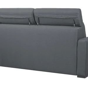 Retour Gratuit Canapé Convertible Avec Têtières Ajustables 3 Places En Tissu Gris Anthracite Avec Matelas 18 Cm NORO 17