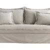 Canapé Convertible Déhoussable En Coton Beige Avec Matelas 13 Cm ALDO 29