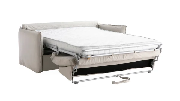 jusqu'à Canapé Convertible Déhoussable En Coton Beige Avec Matelas 13 Cm ALDO 4