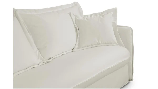 Canapé Convertible Déhoussable En Coton Blanc Crème ALDO 7