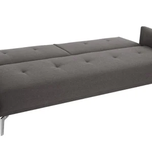 Canapé Convertible Design 3 Places En Tissu Gris Et Acier Chromé ELIN soldes ligne 15