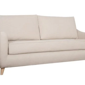 Canapé Convertible Scandinave 3 Places En Tissu Beige Et Bois Clair Avec Matelas 10 Cm VENDOME guranteed de qualité 13