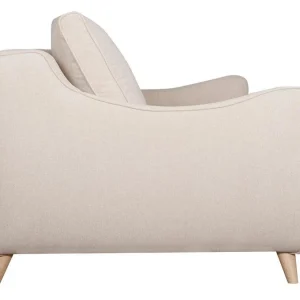 Canapé Convertible Scandinave 3 Places En Tissu Beige Et Bois Clair Avec Matelas 10 Cm VENDOME guranteed de qualité 17