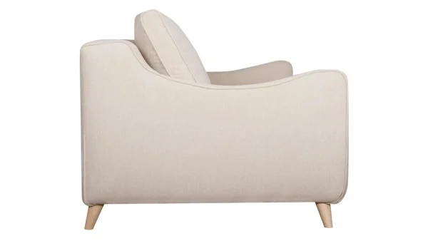 Canapé Convertible Scandinave 3 Places En Tissu Beige Et Bois Clair Avec Matelas 10 Cm VENDOME guranteed de qualité 5