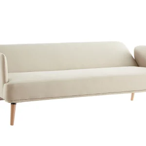 Canapé Convertible Scandinave 3 Places En Tissu Beige Et Bois Clair JAGGER Paris 14