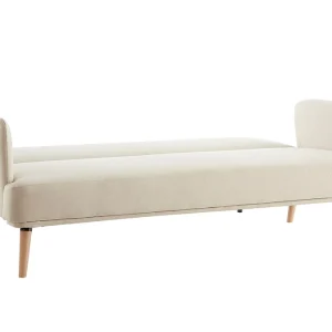 Canapé Convertible Scandinave 3 Places En Tissu Beige Et Bois Clair JAGGER Paris 16