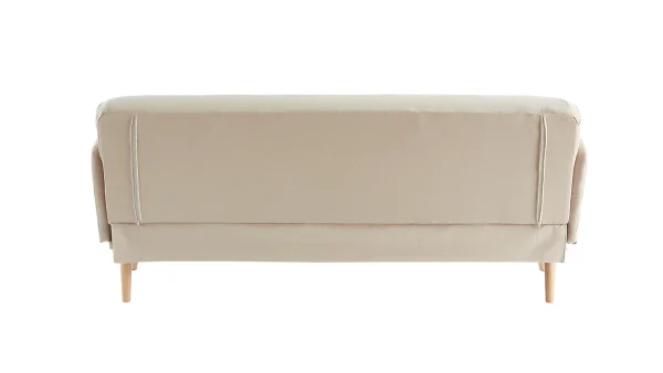 Canapé Convertible Scandinave 3 Places En Tissu Beige Et Bois Clair JAGGER Paris 7