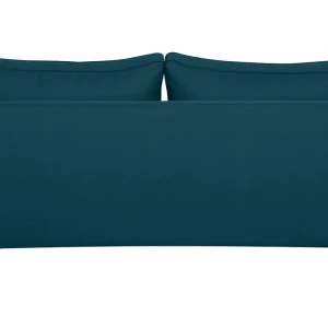 en vente Canapé Convertible Scandinave 3 Places En Tissu Bleu Canard Et Bois Clair Avec Matelas 10 Cm PAPEL 18