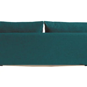 Canapé Convertible Scandinave 3 Places En Tissu Bleu Paon Et Bois Clair Avec Matelas 10 Cm CREEP ultratendance 17