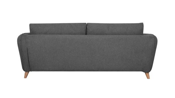 Canapé Convertible Scandinave 3 Places En Tissu Gris Anthracite Et Bois Clair Avec Matelas 10 Cm CREEP Service Clients Dédié 6