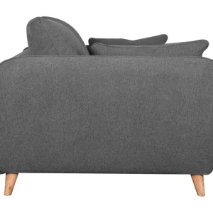 Canapé Convertible Scandinave 3 Places En Tissu Gris Anthracite Et Bois Clair Avec Matelas 10 Cm CREEP 16