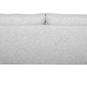 Canapé Convertible Scandinave 3 Places En Tissu Gris Clair Et Bois Clair Avec Matelas 10 Cm PAPEL Les achats en ligne 19