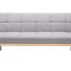 Canapé Convertible Scandinave 3 Places En Tissu Gris Clair Et Bois Clair SIKKO 23