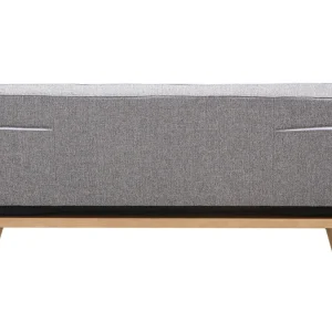 Canapé Convertible Scandinave 3 Places En Tissu Gris Clair Et Bois Clair SIKKO 12