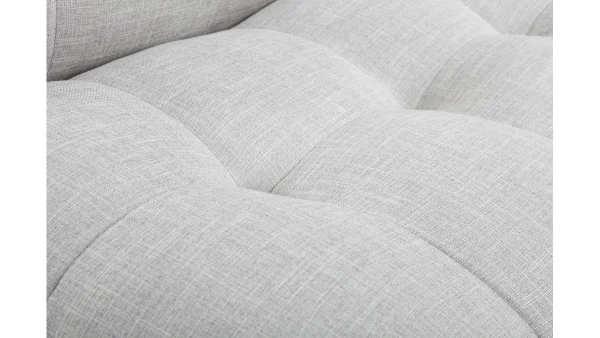 Canapé Convertible Scandinave 3 Places En Tissu Gris Clair Et Bois Clair YUMI 6