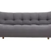 excellent qulity Canapé Convertible Scandinave 3 Places En Tissu Gris Foncé Et Bois Clair YUMI 22