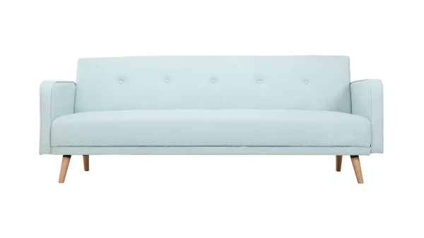 Canapé Convertible Scandinave 3 Places En Tissu Menthe à L’eau Et Bois Clair ULLA 1