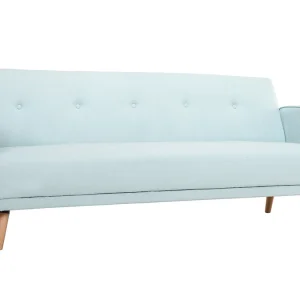 Canapé Convertible Scandinave 3 Places En Tissu Menthe à L’eau Et Bois Clair ULLA 10