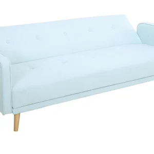 Canapé Convertible Scandinave 3 Places En Tissu Menthe à L’eau Et Bois Clair ULLA 12