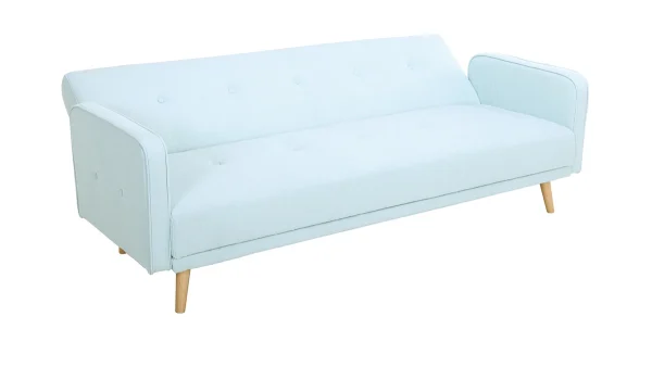 Canapé Convertible Scandinave 3 Places En Tissu Menthe à L’eau Et Bois Clair ULLA 4