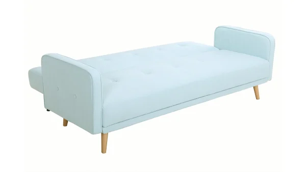 Canapé Convertible Scandinave 3 Places En Tissu Menthe à L’eau Et Bois Clair ULLA 5