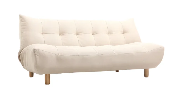 Satisfait ou Remboursé Canapé Convertible Scandinave 3 Places En Tissu Naturel Et Bois Clair YUMI 3