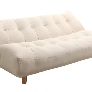 Authenticité garantie Canapé Convertible Scandinave 3 Places En Tissu Naturel Et Bois Clair YUMI 17