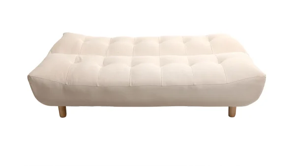 Canapé Convertible Scandinave 3 Places En Tissu Naturel Et Bois Clair YUMI 6