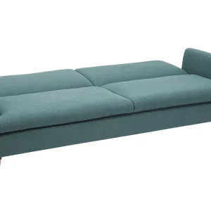 Canapé Convertible Scandinave 3 Places En Tissu Vert Et Bois Clair STEWART 15