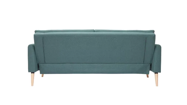 Canapé Convertible Scandinave 3 Places En Tissu Vert Et Bois Clair STEWART 7