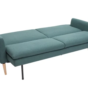 prix le plus bas Canapé Convertible Scandinave 3 Places En Tissu Vert Et Bois Clair STEWART 17