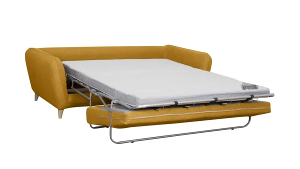 Canapé Convertible Scandinave 3 Places Jaune Cumin Avec Matelas 10 Cm CREEP 4