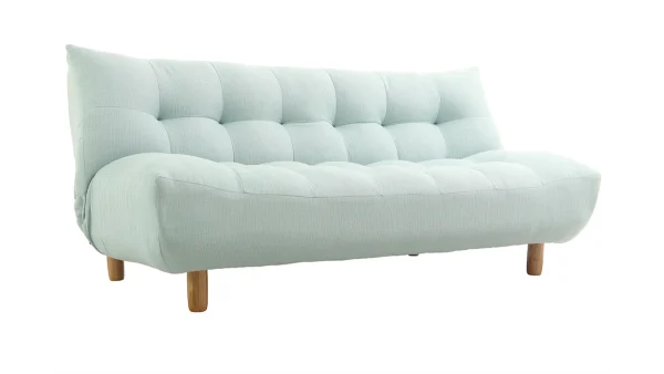 Canapé Convertible Scandinave En Tissu Menthe à L’eau Et Bois Clair YUMI Promotio de vente 3