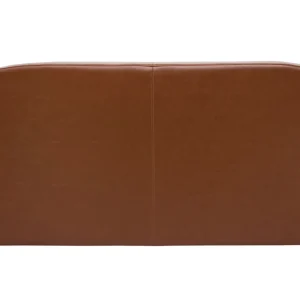 achetez pas cher Canapé Convertible Vintage 3 Places Cuir Marron Et Bois Noir Avec Matelas 9 Cm CLUB 18