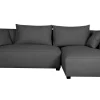 soldes pas cher Canapé D’angle Droit Moderne Modulable Tissu Gris Anthracite PLURIEL 26