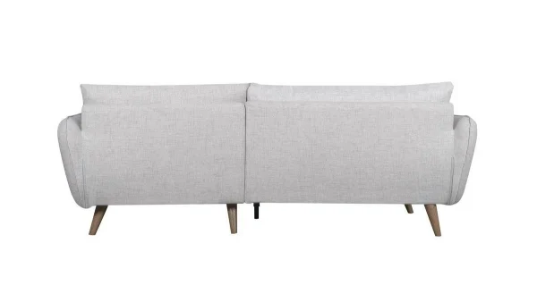 Canapé D’angle Droit Scandinave 3-4 Places En Tissu Gris Clair Chiné Et Bois Clair CREEP marque pas cher 5