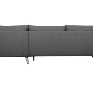 Canapé D’angle Droit Scandinave 5 Places En Tissu Gris Anthracite Et Bois Clair CREEP meilleur service 16