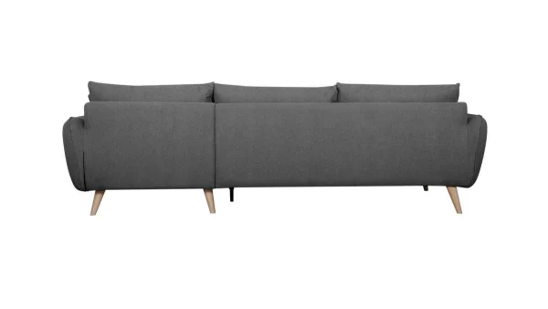 Canapé D’angle Droit Scandinave 5 Places En Tissu Gris Anthracite Et Bois Clair CREEP meilleur service 6