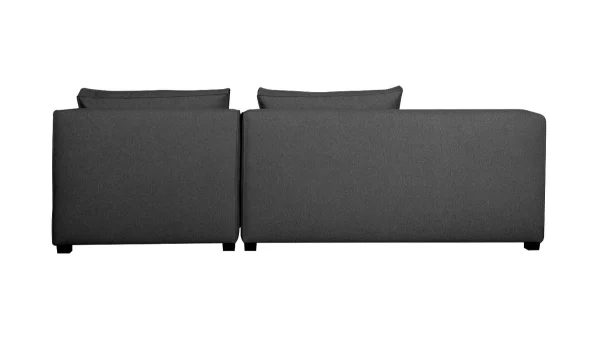 Canapé D’angle Gauche Modulable En Tissu Gris Anthracite PLURIEL 4