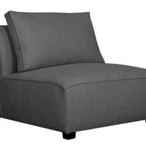 Canapé D’angle Gauche Modulable En Tissu Gris Anthracite PLURIEL 19