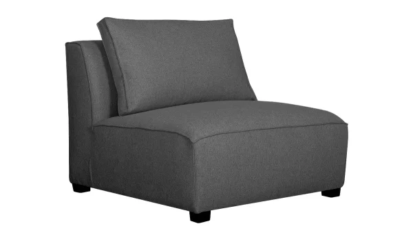 Canapé D’angle Gauche Modulable En Tissu Gris Anthracite PLURIEL 6