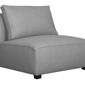 destockage Canapé D’angle Gauche Modulable En Tissu Gris Clair PLURIEL 19